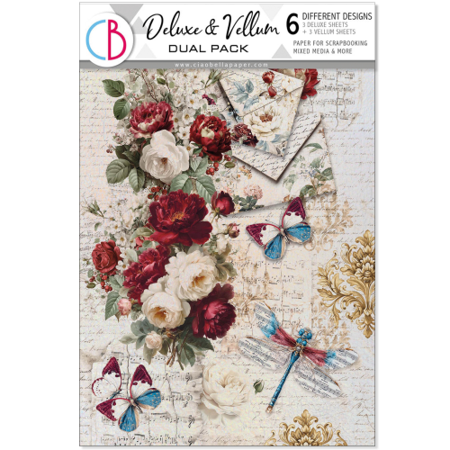 Deluxe Paper & Vellum Dual Pack A4  MIXED 6/Pkg Bohemian burgundy
