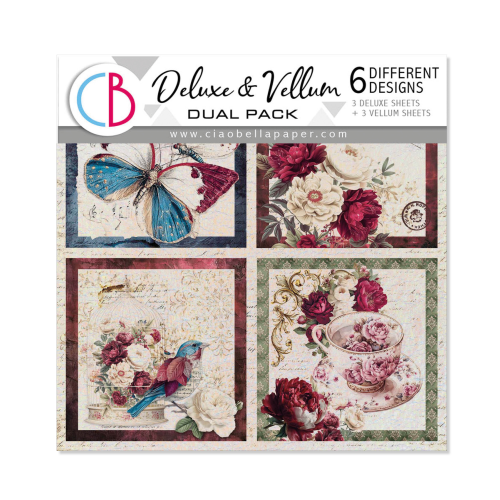 Deluxe Paper & Vellum Dual Pack MIXED 6/Pkg Bohemian burgundy 