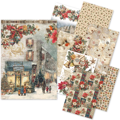 Rice Paper Set A5 MIXED 8/Pkg Merry & Bright
