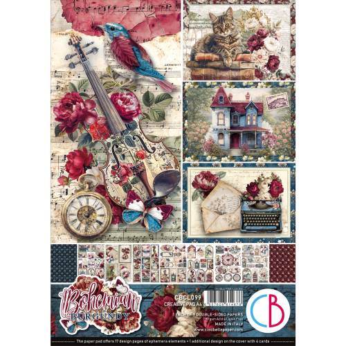 Bohemian burgundy   Creative Pad A4 9/Pkg