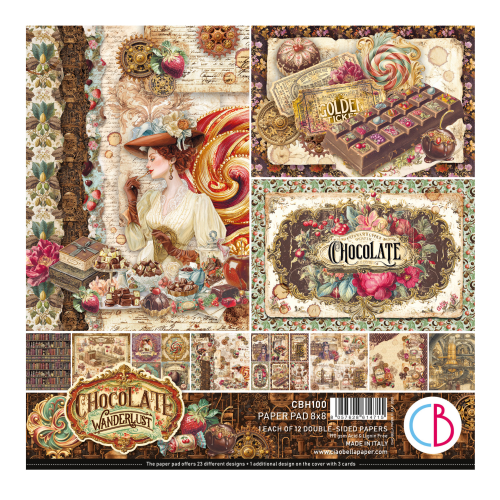 Chocolate Wanderlust  Paper  Pad 8"x8" 12/Pkg