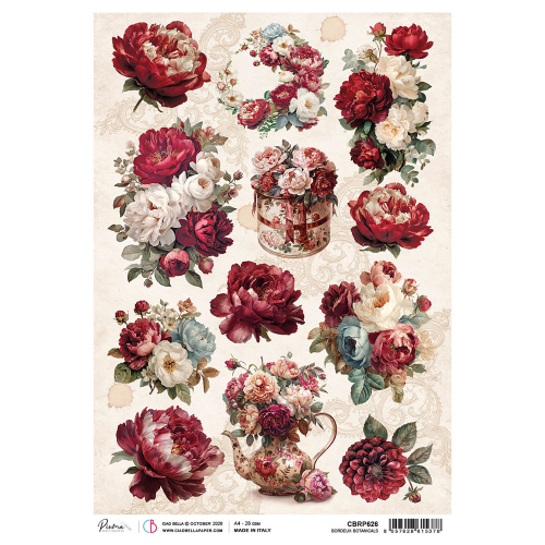 Rice Paper A4 Bordeaux Botanicals