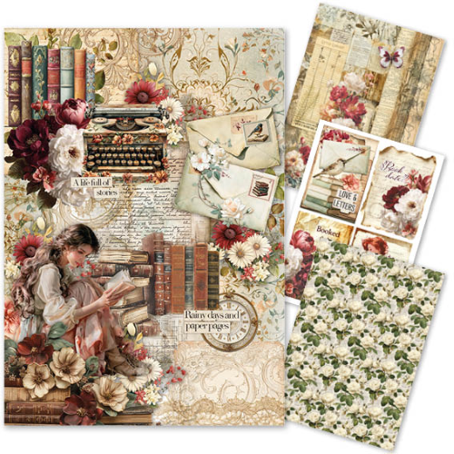 Rice Paper Set A4 MIXED 4/Pkg Book Lovers Encyclopedia