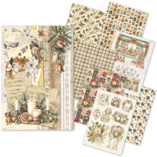 Craftmix  Encyclopedia of Christmas  Mixed A5 Paper Pack - 8 Sheets (Tissue & Vellum Variety)